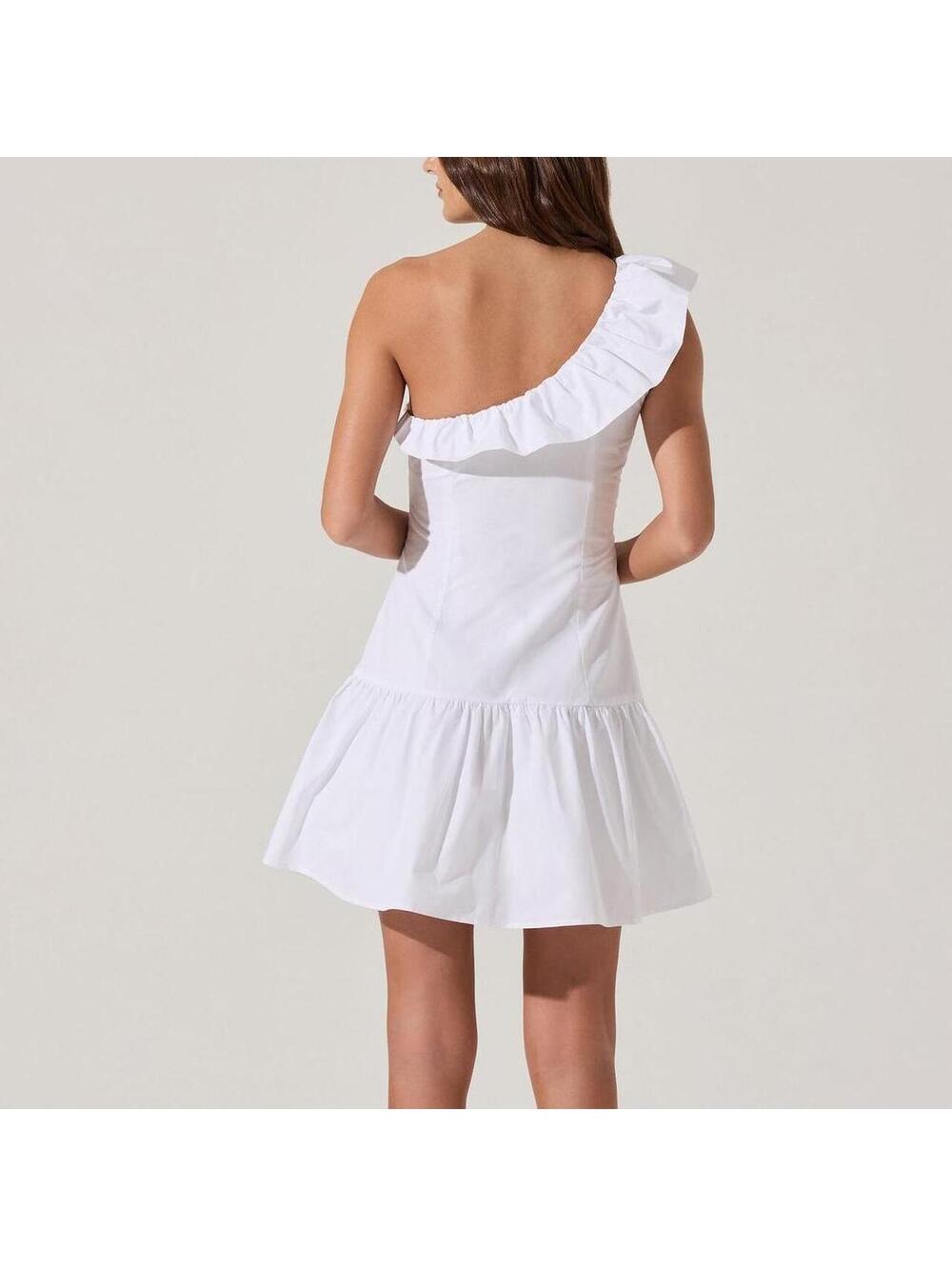 NEW One Shoulder Ruffle Mini Dress - Picture 8 of 8